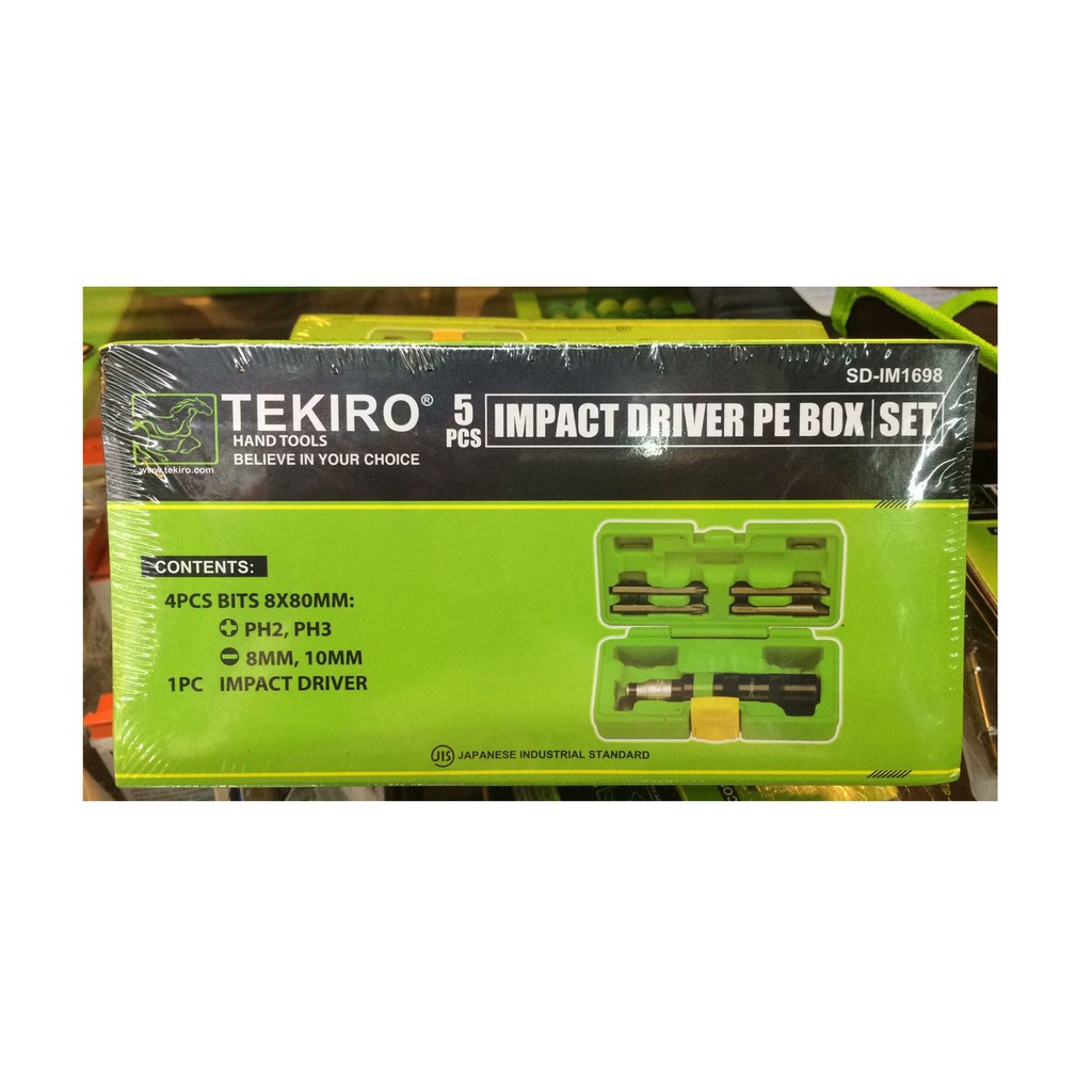 Tekiro IMPACT DRIVER SET 5 PCS PE BOX TEKIRO OBENG KETOK 5 PCS BOX PE PLASTIK SD-IM1698