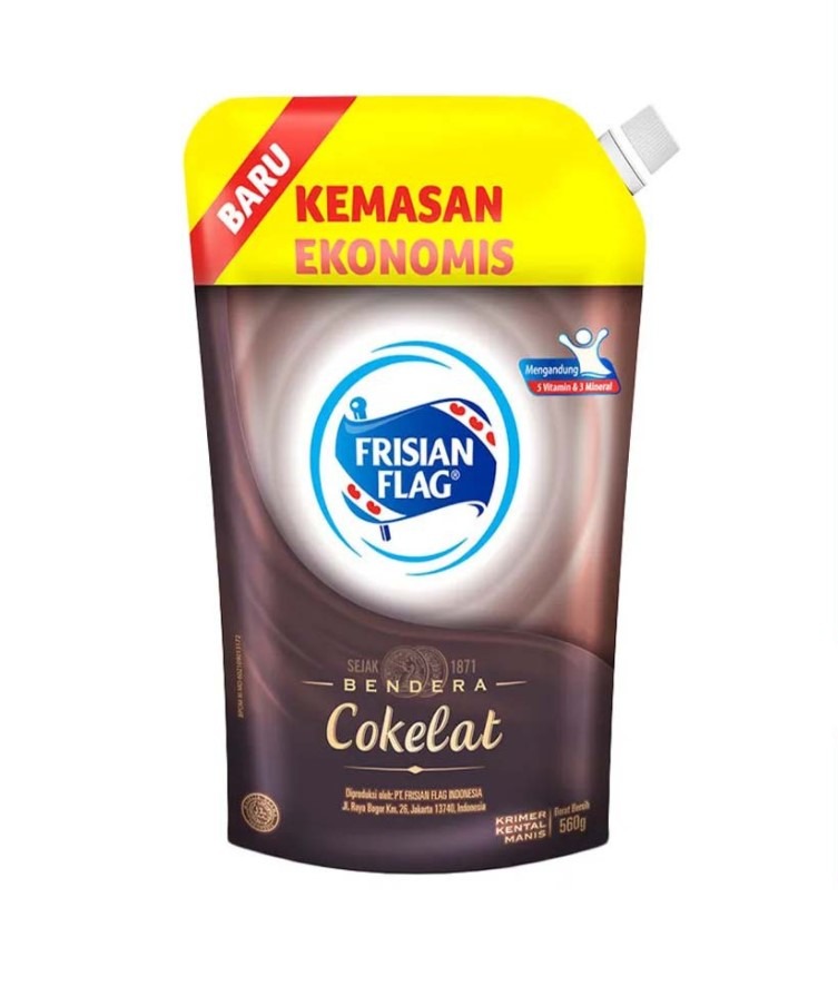 Bendera Frisian Flag Cokelat Susu kental manis pouch 545gr