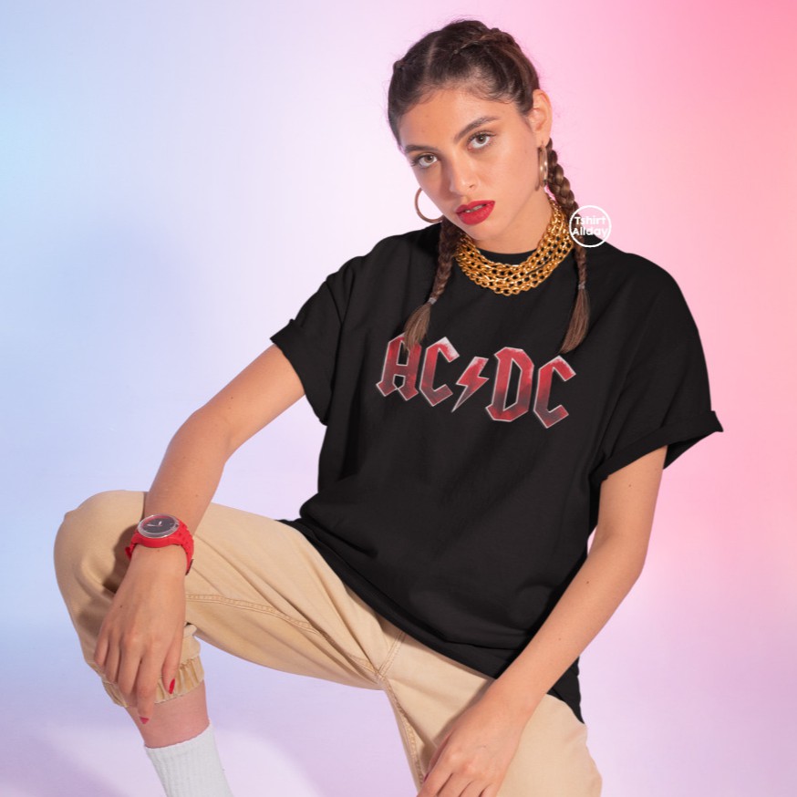 Tshitrallday Kaos Premium Unisex Pria &amp; Wanita bisa Oversize 100% Cotton Combed GRAPHIC ACDC