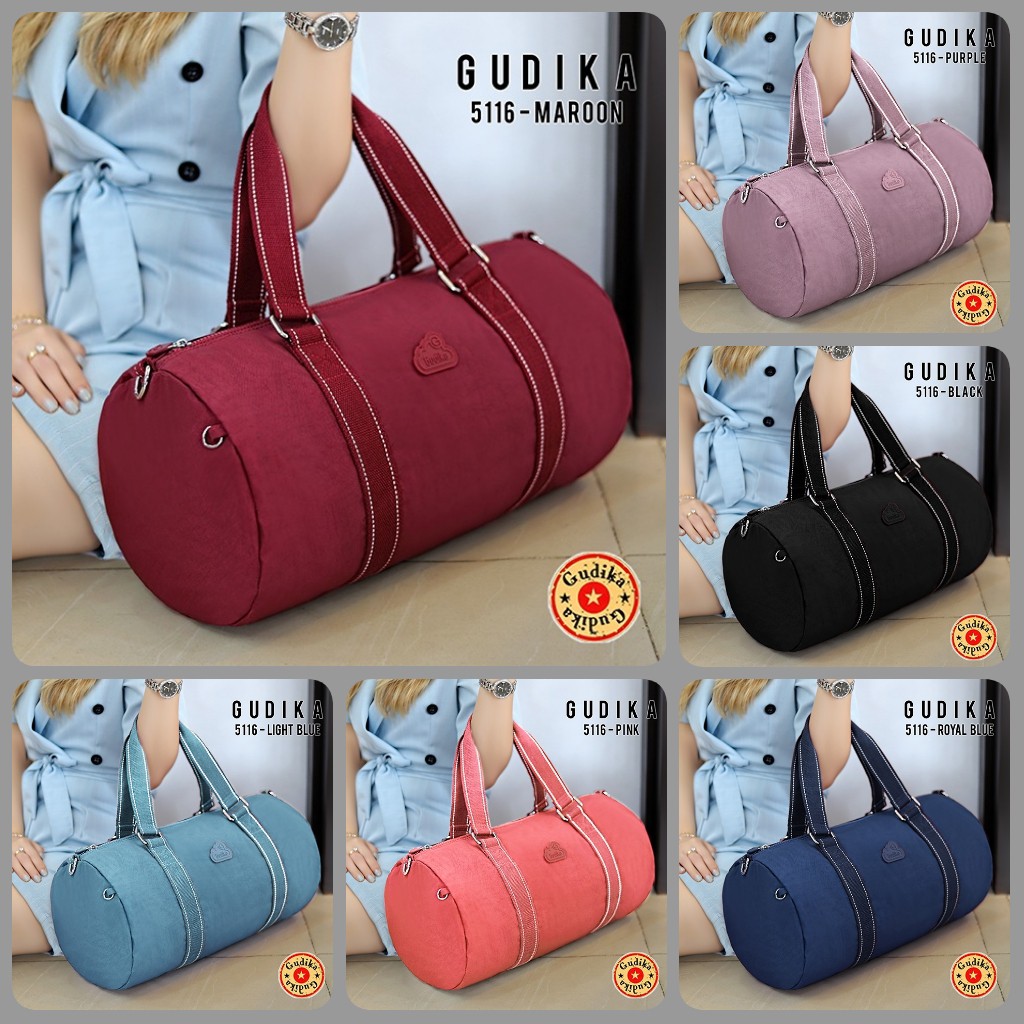 GUDIKA 5116 - Tas Gym Wanita Kekinian Import Original Terbaru Bahan Nilon Waterproof Anti Air Sling Bag Premium Korea bisa muat banyak barang banyak slot kocek terlaris - tas wanita - tas cewek - tas Gym - tas baju - gudika bag - tas gudika