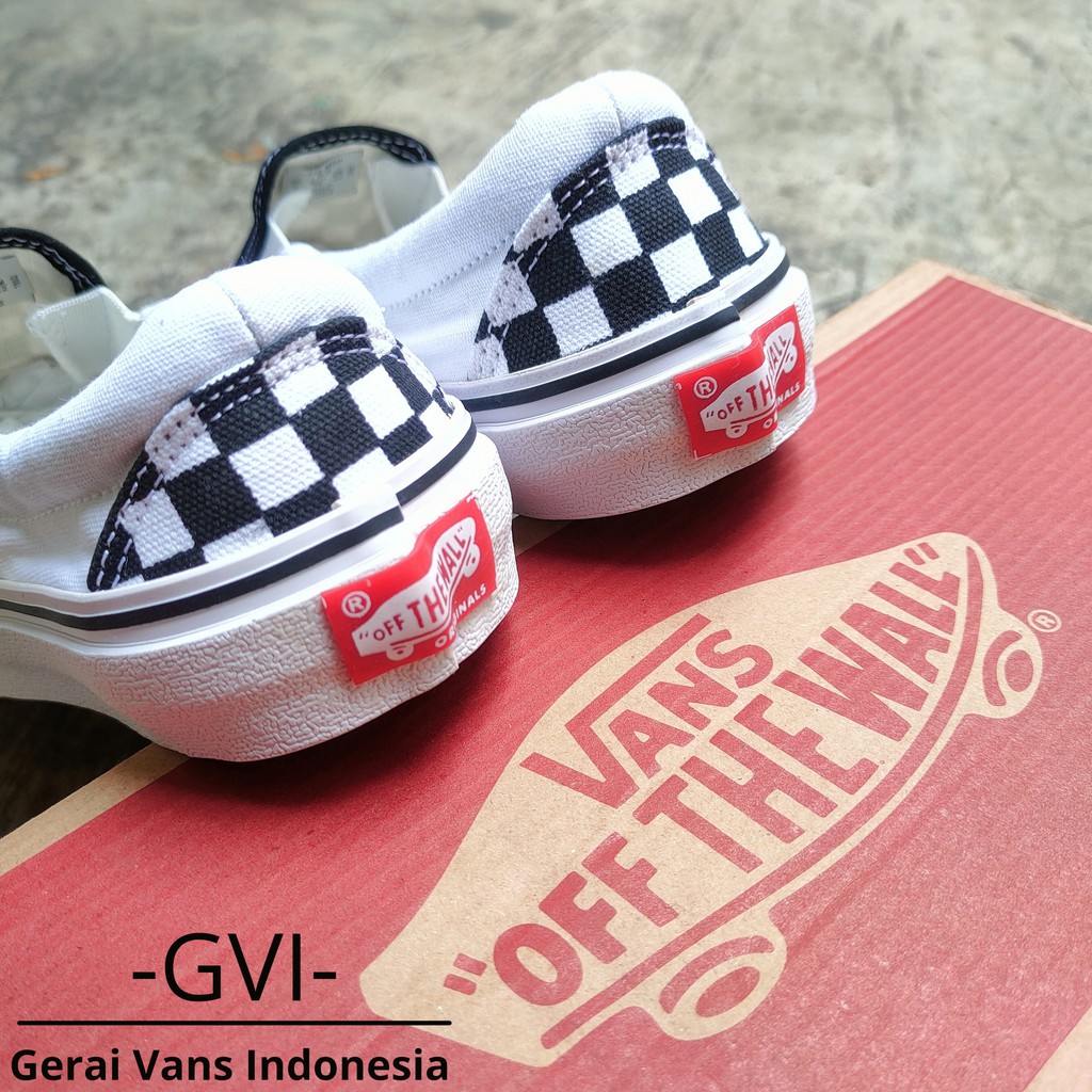 (GRATISSS!!!) VANS SLIP ON CLASSIC CHECKERBOARD BLACK WHITE WAFFLE DT PREMIUM BNIB-4