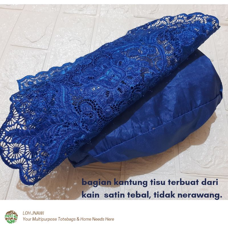 Sarung Tisu Cover Tissue Bordir Bunga Kerancang Mewah Premium Impor