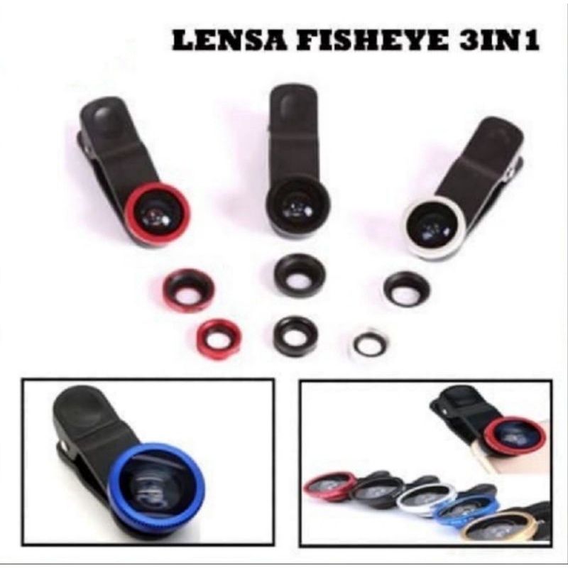 fisheye 3 in 1 lensa tambahan kamera hp lensa fisheye