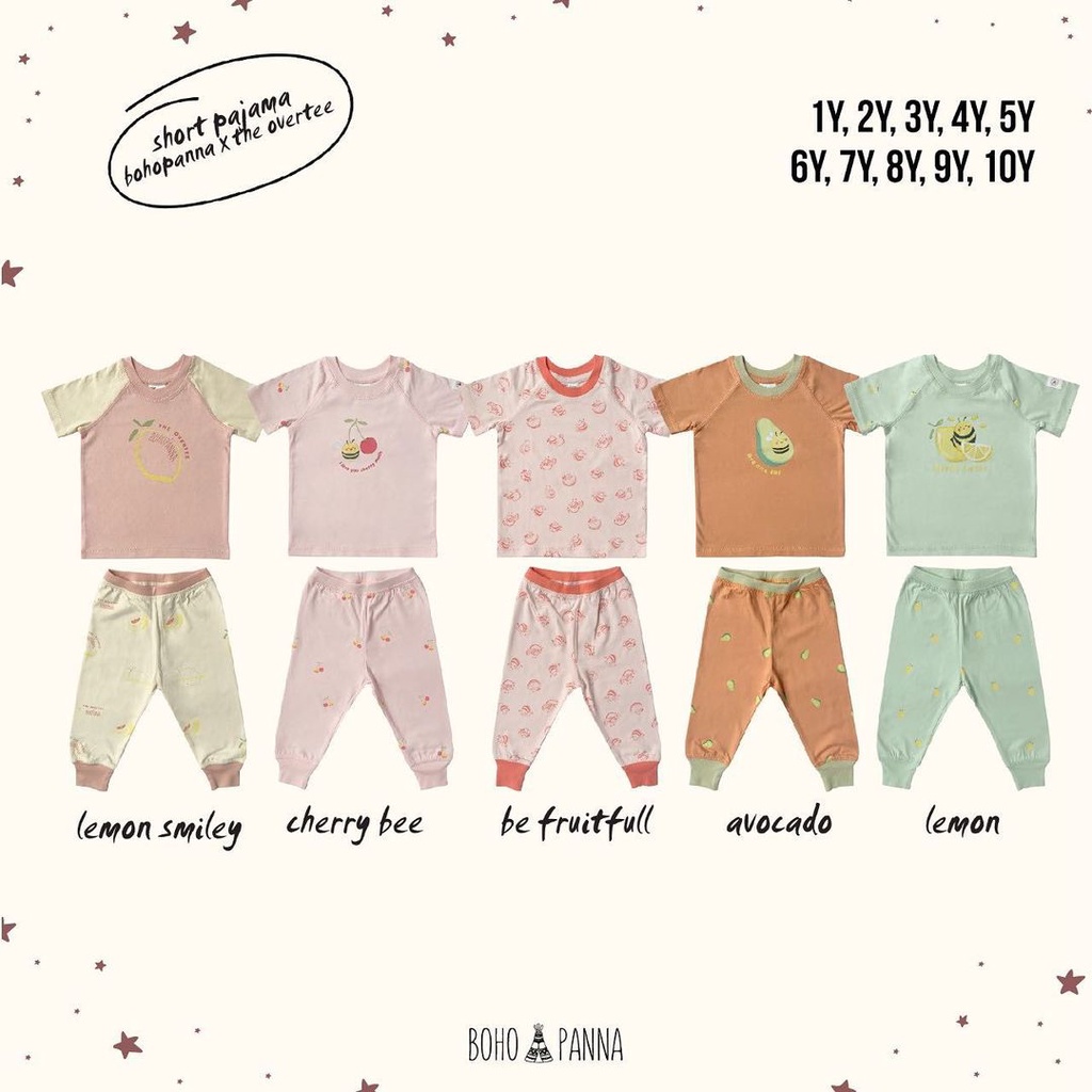 BOHOPANNA SHORT PAJAMAS X THE OVERTEE / PAJAMA ANAK