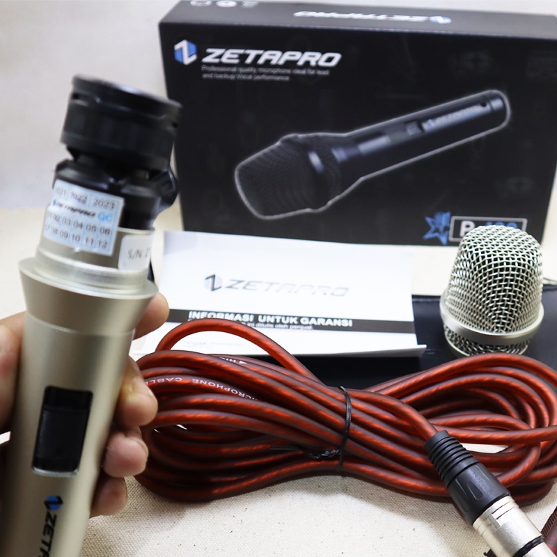 MIC KABEL ZETAPRO P-100 MICROPHONE ORIGINAL MIK VOCAL PROFESIONAL