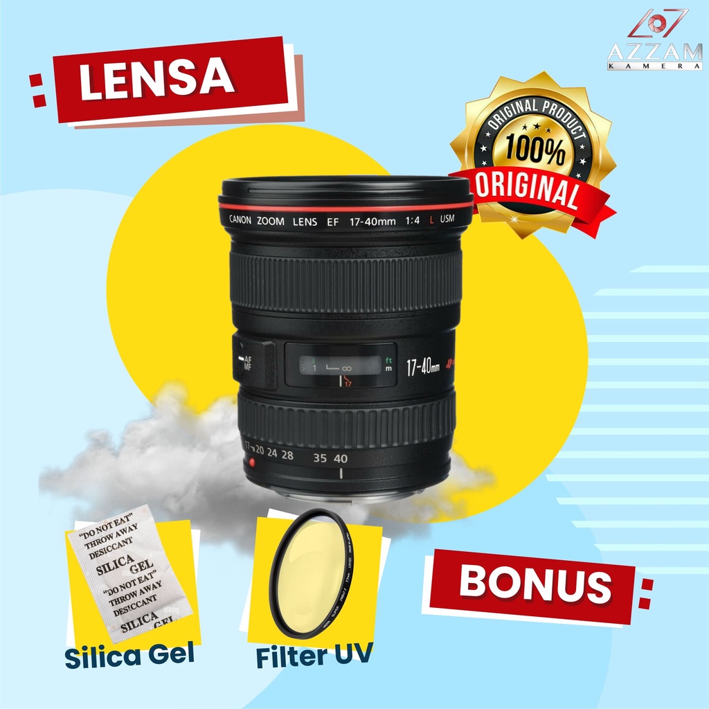 Lensa Kamera Canon 17-40mm F4 L Series Lensa Wide untuk Full Frame Terbaik Siap Pakai