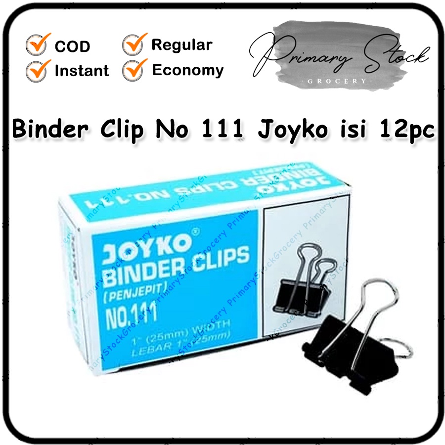 

Binder Clip 111 Klip Kertas No.111 Joyko isi 12 pcs