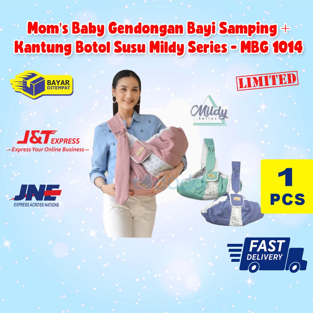 Gendongan Bayi Samping + Kantung Botol Susu Mom's Baby Mildy Series - MBG 1014