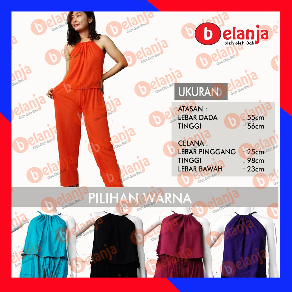 New Produk Setelan Celana Panjang Baju Atasan Tali Ikat oleh oleh bali