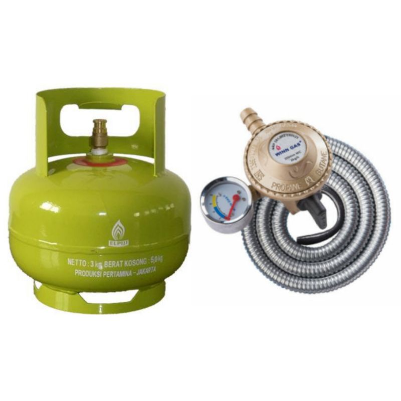 Jual Tabung Gas Elpiji 3 Kg Dengan Selang Regulator Paket Winn Gas
