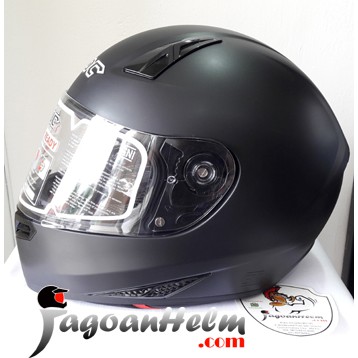 KBC Helm VK Solid - Deep Black Doff SG | Fullface DDring Visor Flat