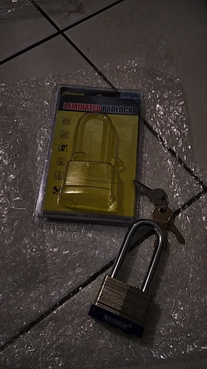 Krisbow Gembok Besi Laminasi Shackle Panjang 5 Cm
