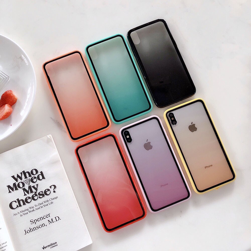 Kasus Kaca Tempered Gradien Baru Untuk Apple Iphone 11 pro max 6s Plus i7 iPhone 8Plus XR XS MAX X Case Iphone