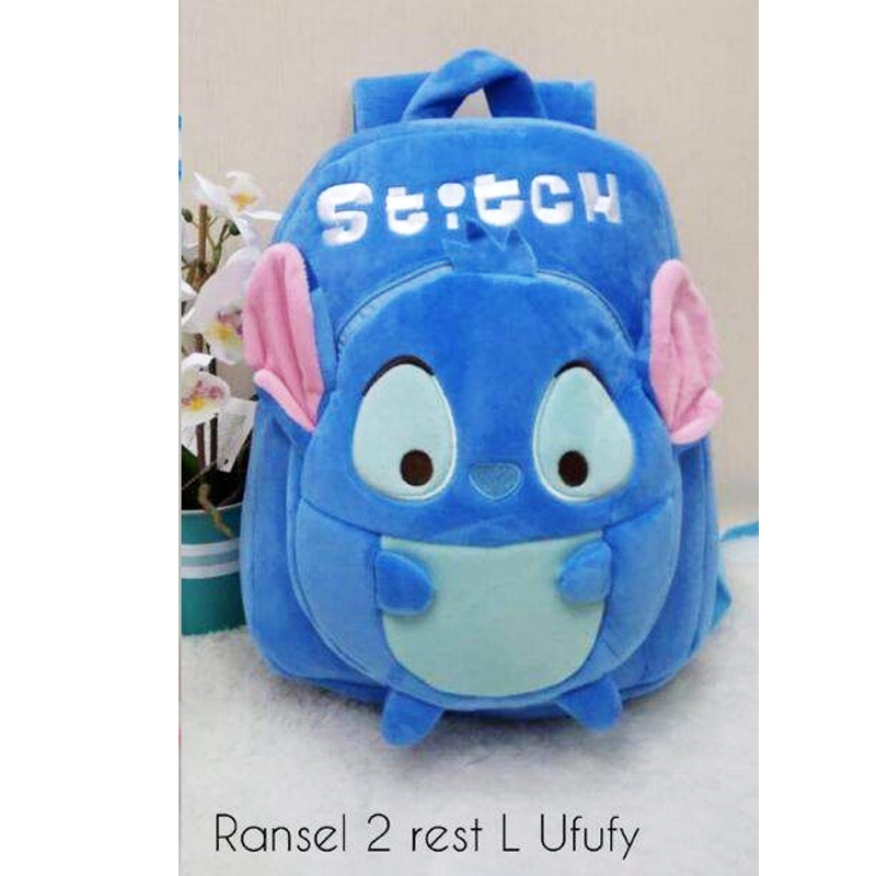 Tas Ransel L sekolah tk SMP SMA boneka mickey minnie mouse lilo stitch