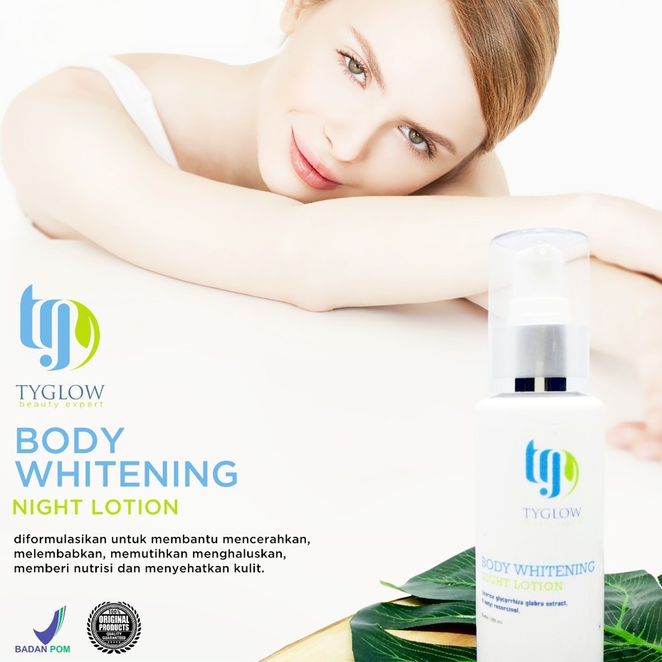 TyGlow Body Whitening Night Lotion / Lotion malam pemutih BPOM