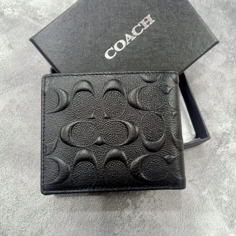 Dompet Lipat Pria Coach Signature Embos Leather Premium Quality