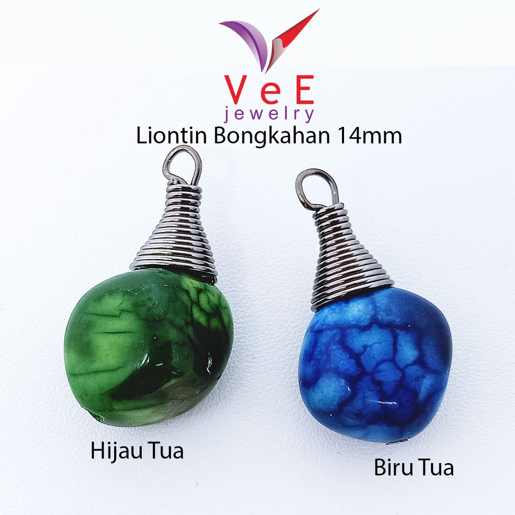 Liontin Batu Giok Bongkahan 14mm - VeE Liontin Wanita Pria Terapi Kesehatan Anti Virus