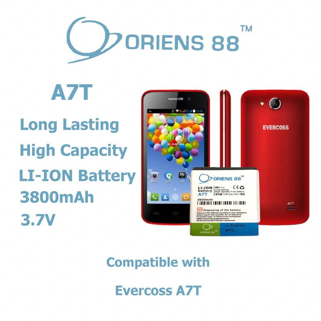 (P) Baterai batre battery EVERCOSS A7T double power/IC ORIENS88