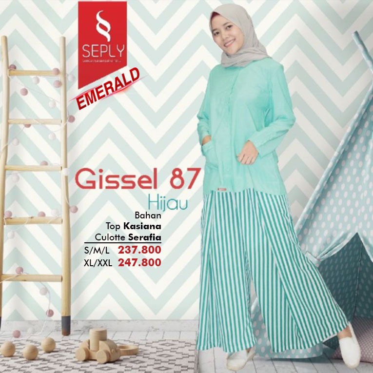 GAMIS MUSLIMAH SEPLY EMERALD GISSEL 87 HIJAU