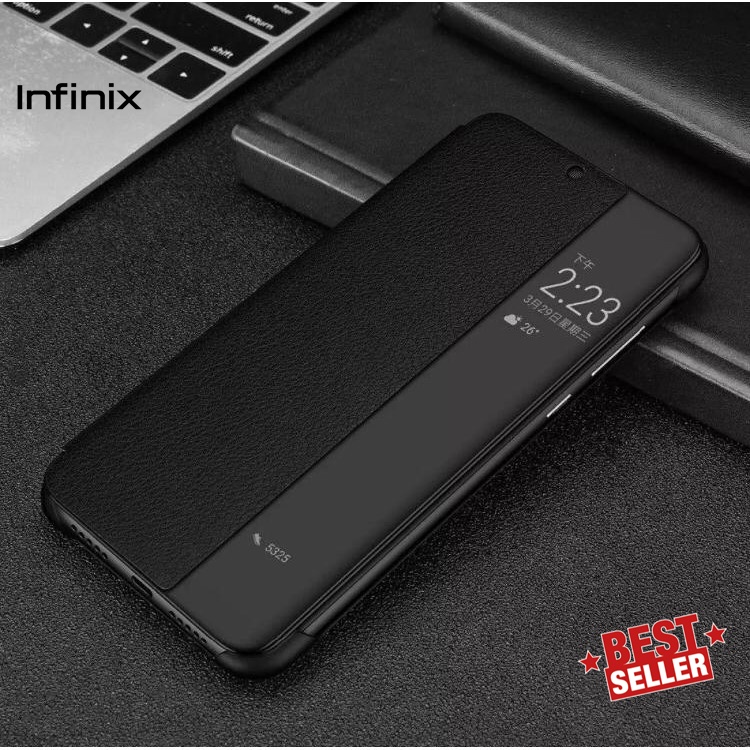 Case Infinix Hot 11 Smart View Flip Cover Leather Stand Hardcase