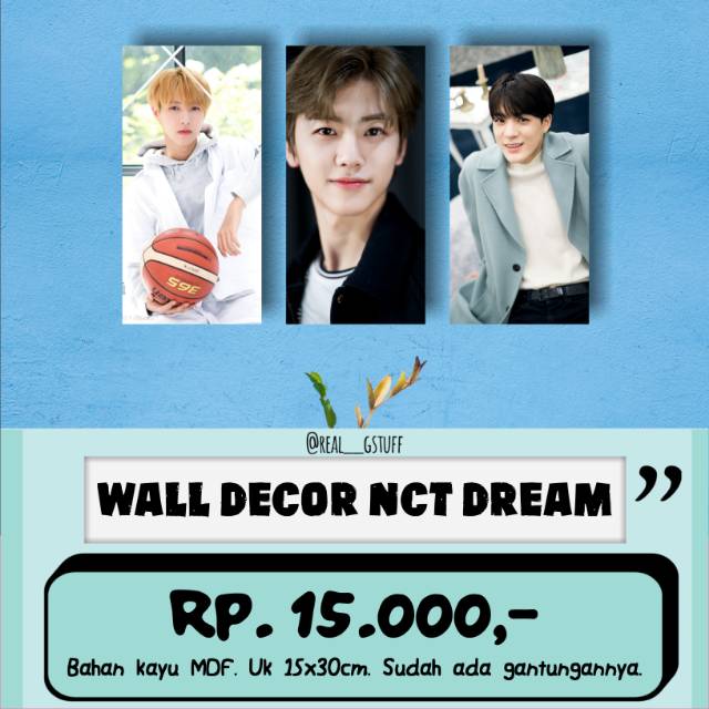 Walldecor NCT Dream Ukuran 15x30cm Wall Decor Poster Kayu Hiasan Dinding KPOP Korea Glossy