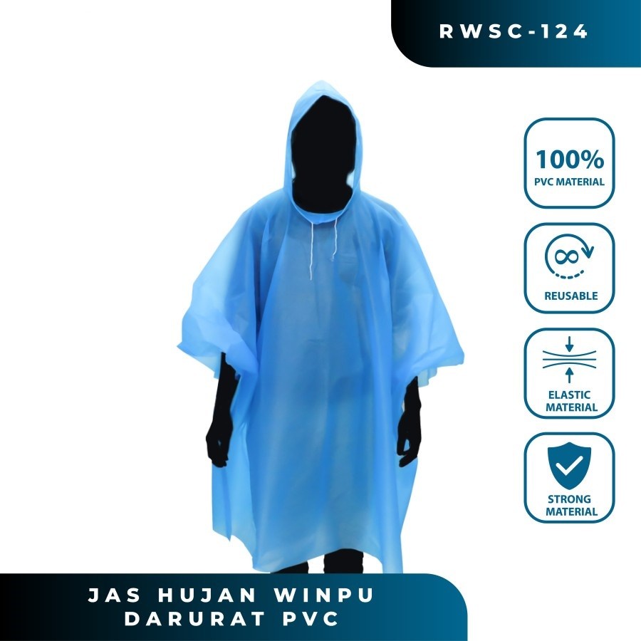 KNS JAS HUJAN EVA WINPU R124 BAHAN PVC PONCO PONCHO EMERGENCY TRAVELING