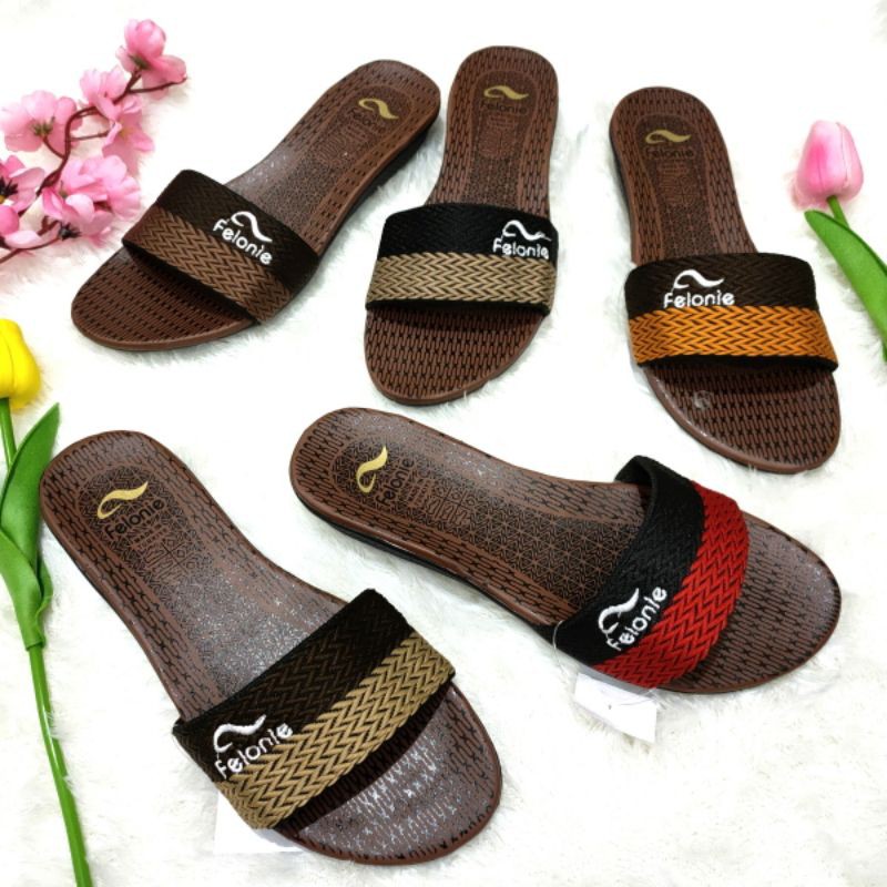 sandal wanita murah... sandal turki rajut bordir 2 warna