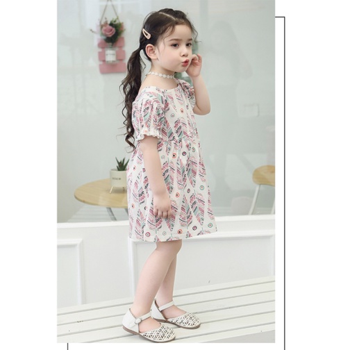 babyfit SWEET JOY 100% [2-7thn] katun baju dress korea anak perempuan lengan puff import jx-0828r