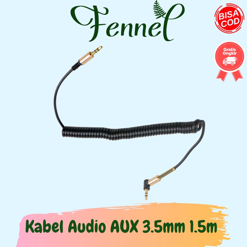 Kabel Audio Jack AUX 3.5mm Spring L 1.5m