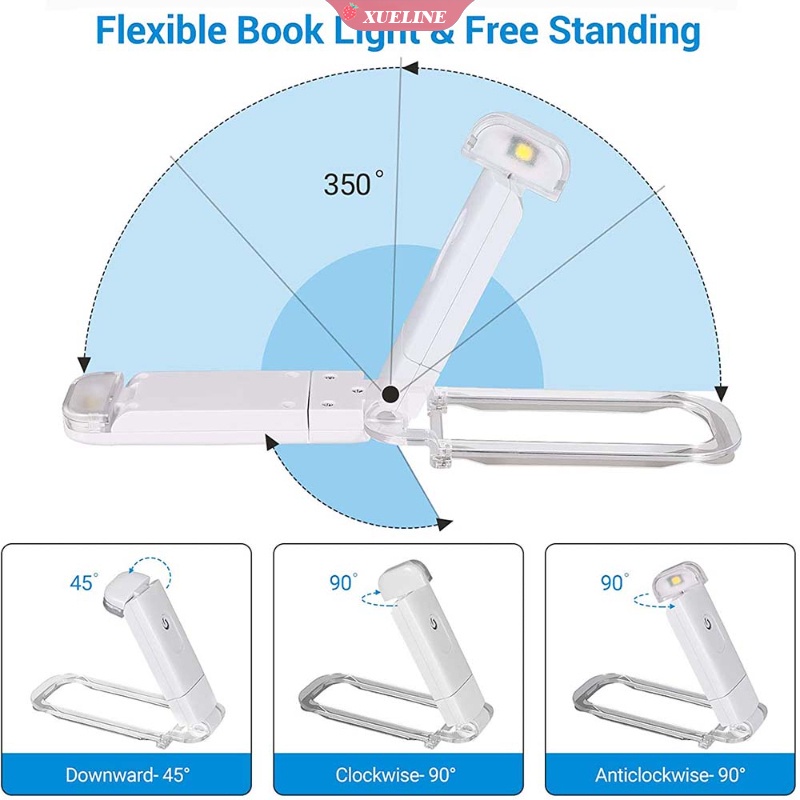 Lampu Baca LED USB Rechargeable Portable Dengan Klip Penjepit