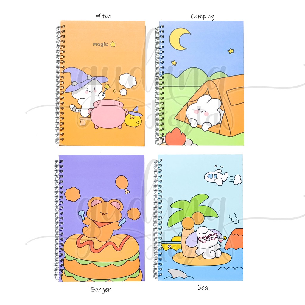 Notebook Spiral Witch Cat A5 Notebook Beruang Kelinci Imut Lucu GH 308207