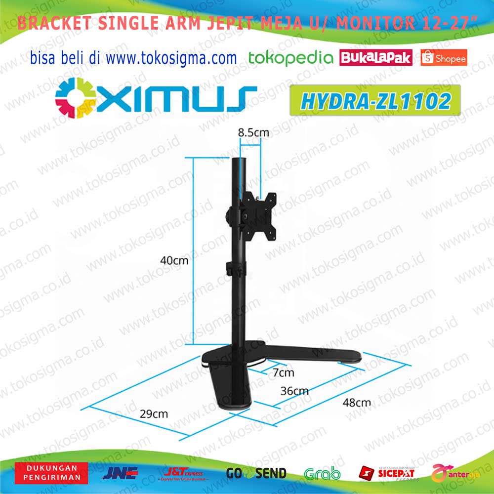 BRACKET STANDING ZL-1102 MENAPAK DI MEJA DESK 1 ARM MONITOR FLAT 13-27 in