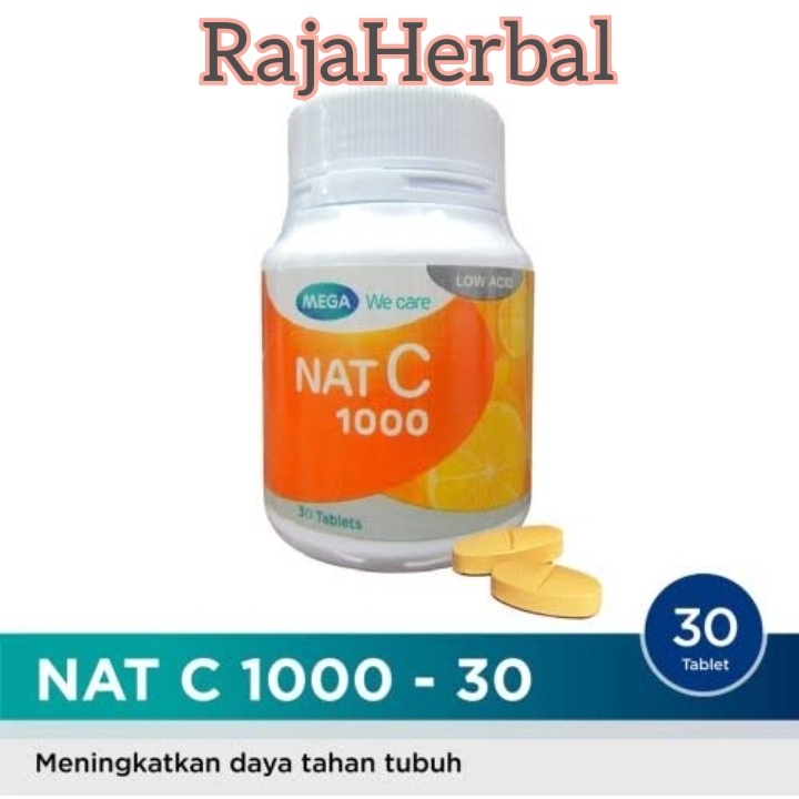 NAT C 1000 MEGA WE CARE  ISI 30 TABLET VITAMIN C 1000 1000MG UNTUK DAYA TAHAN TUBUH