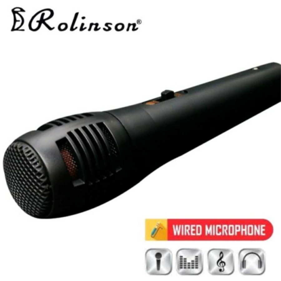 Mic Rolinson RL-01 Microphone Karaoke Jack Besar Kabel Panjang 2 Meter Original