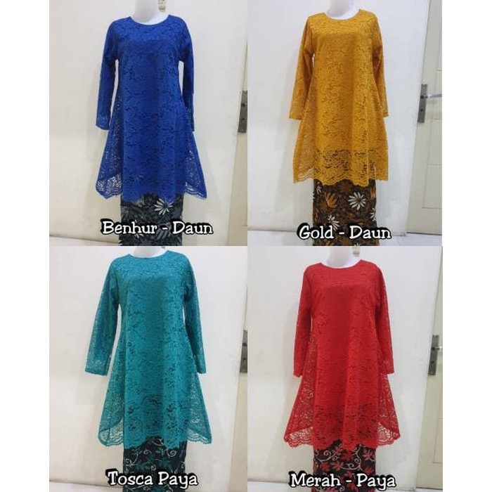 set kebaya brukat tunik full furing ternew