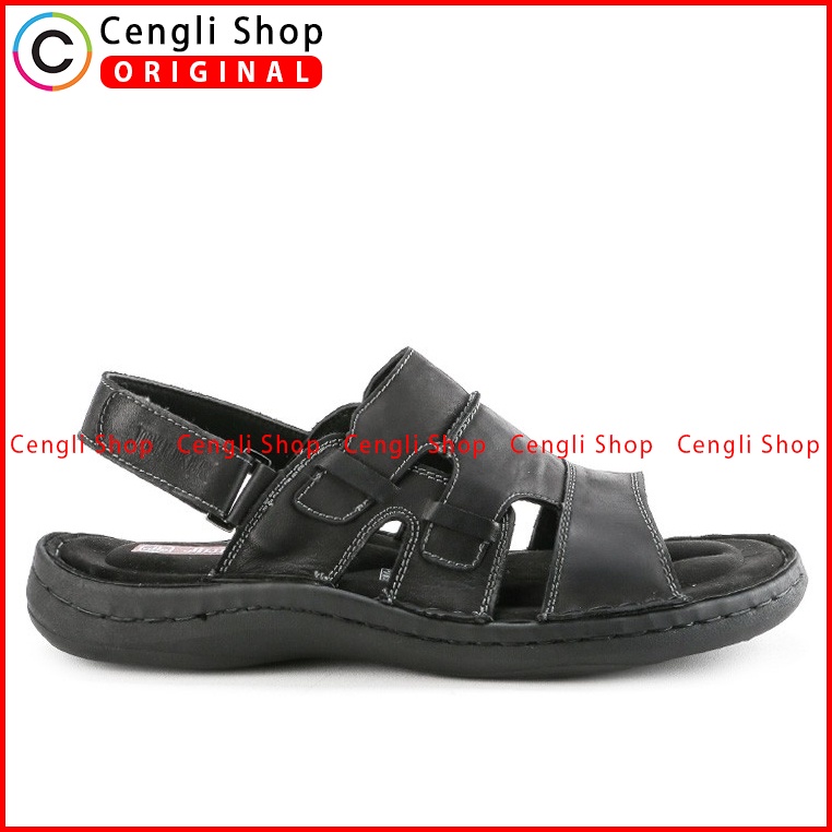 SANDAL CASUAL JIM JOKER PRIA ORIGINAL SLINGBACK KULIT HITAM JJ03