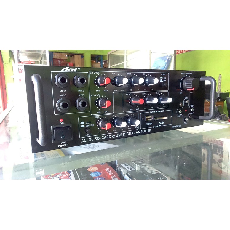 DIGITAL KARAOKE POWER AMPLIFIER DAT DA 6280 USB.MP3.RADIO BERKUALITAS
