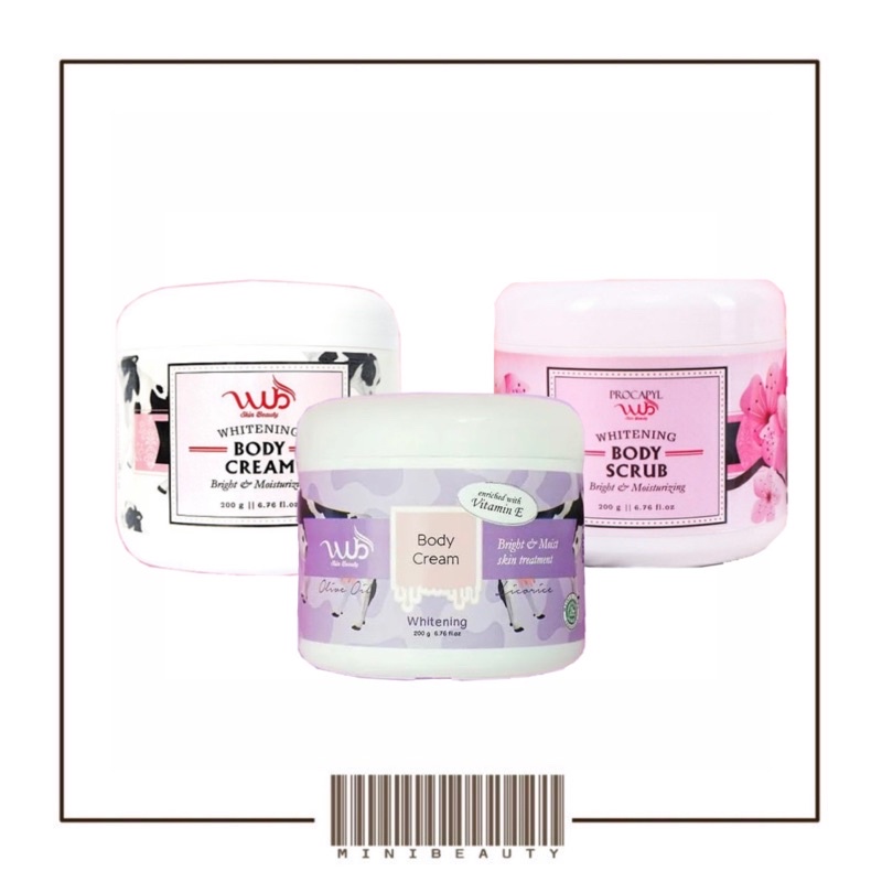 wub body cream lotion scrub lulur mencerahkan kulit 200g