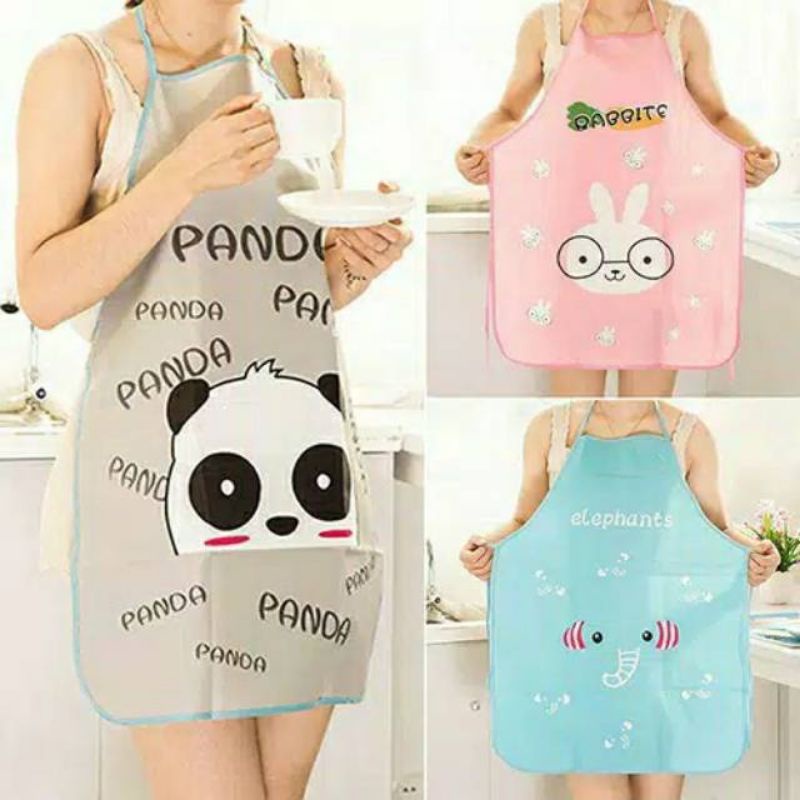 MJ88 CELEMEK APRON MASAK KARAKTER WATERPROOF ANTI AIR / ANTI MINYAK SUPER MURAH