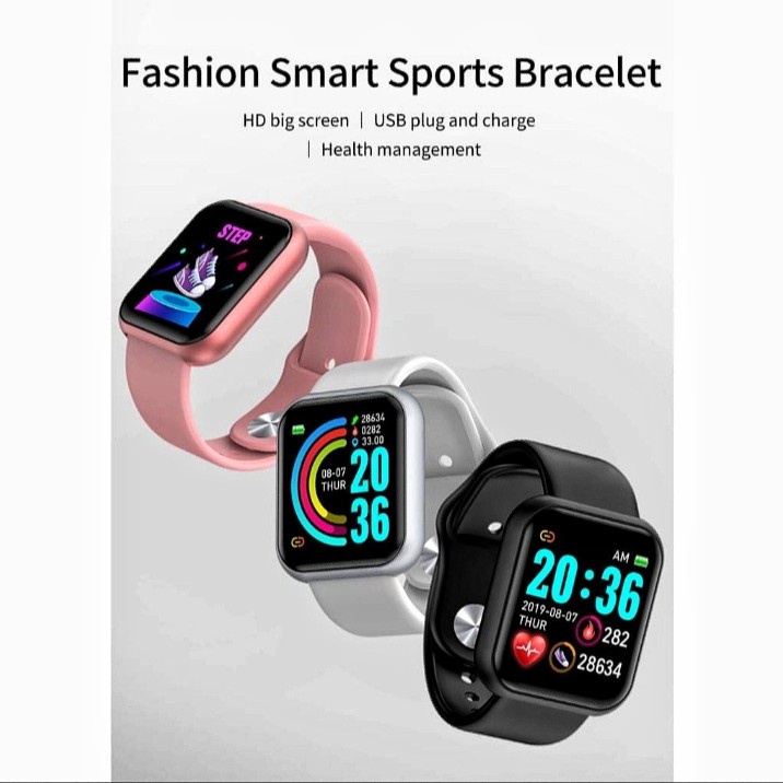 Diskon Jam Tangan Unisex SMARTWATCH Y68 SERIES APP FITPRO Strap Rubber Jam Tangan Pria/Wanita Formal