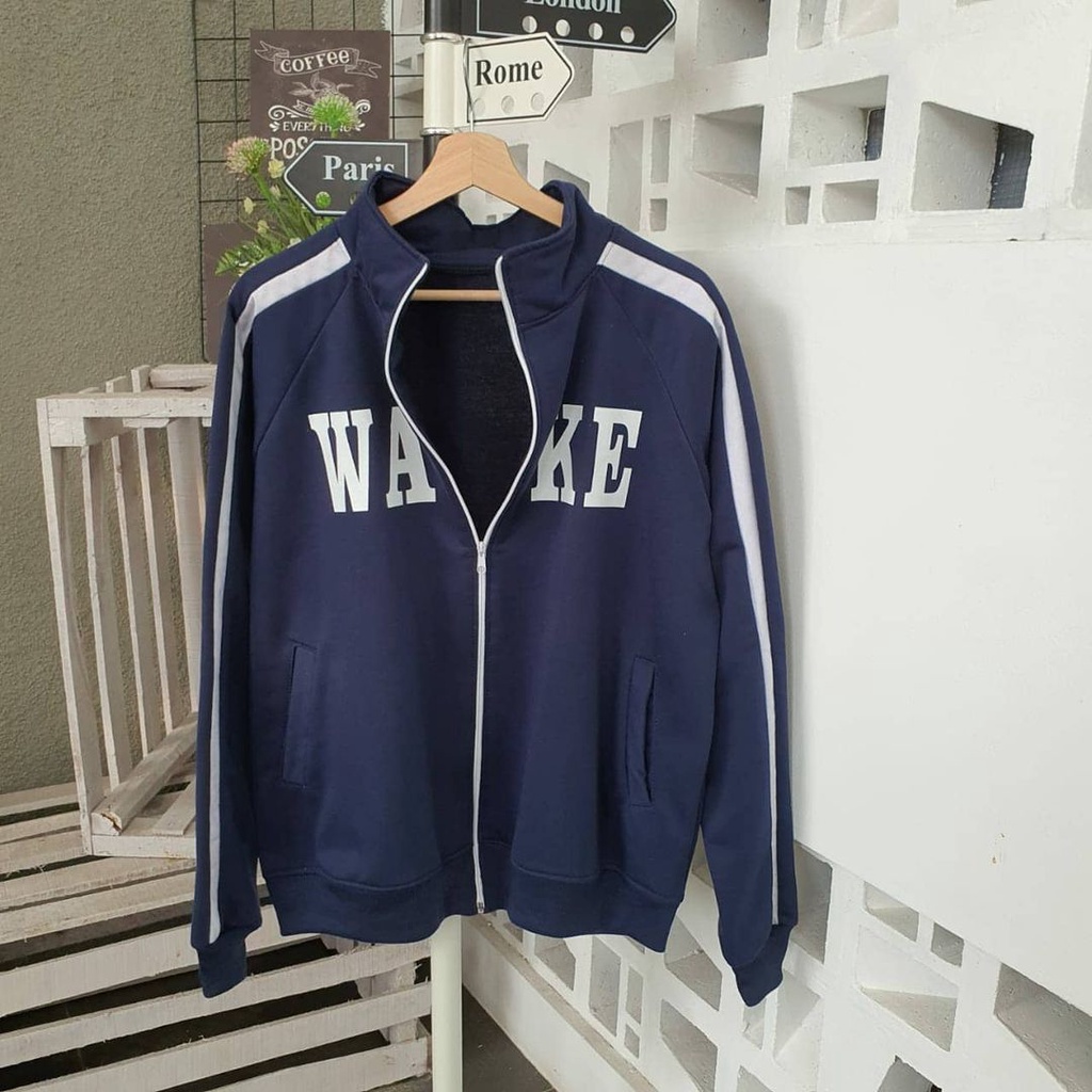 Jaket Wake Zipper Sweater Jaket Resleting Pria Wanita Bahan Fleece