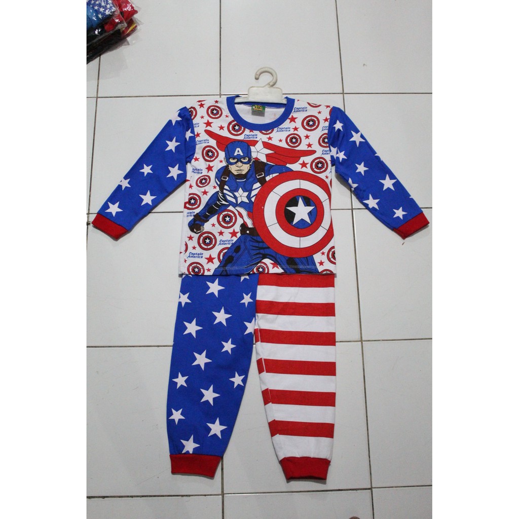 Setelan baju tidur piyama super hero size jumbo 11-13 tahun