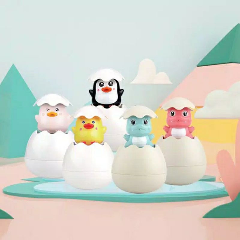 Mainan Semprotan Mandi Anak Telur binatang - Floating Egg Bath Toys