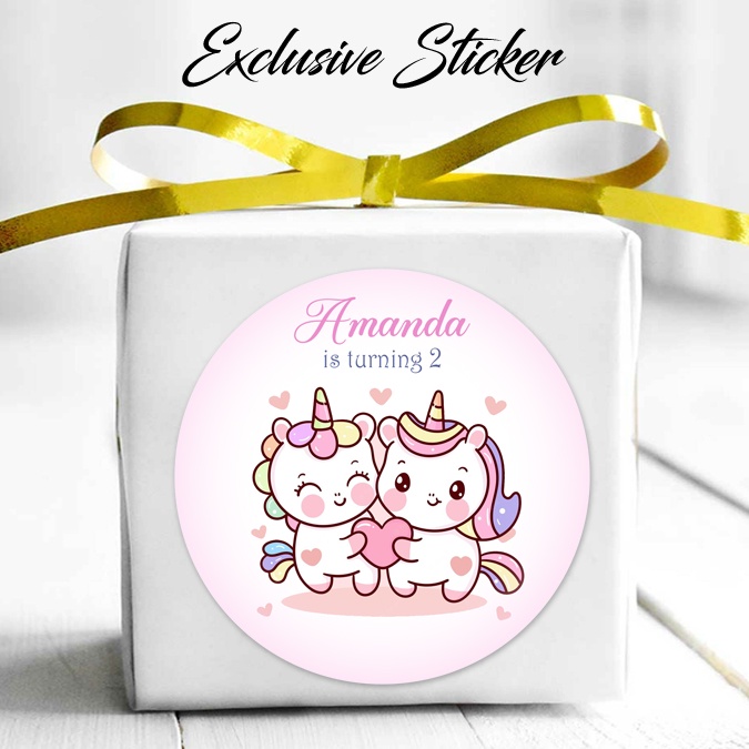 

50 STIKER / STICKER UNICORN 2-8 UTK BAG / BENTO / SOUVENIR ULTAH ULANG TAHUN