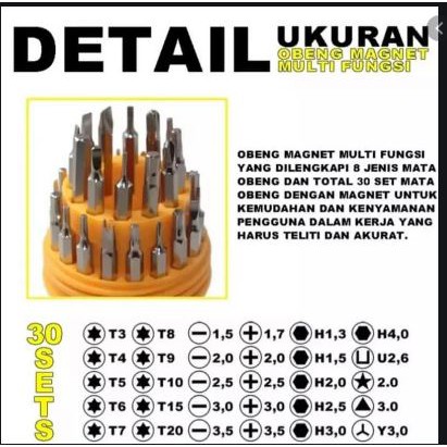 Obeng Set Multi 31 in 1 MINI Screwdriver Handphone Elektronik Laptop