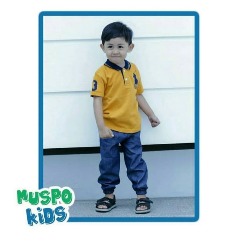 Obral Baju Anak Branded - Kaos Polo Lacoste Kuning Merk Muspo Kids