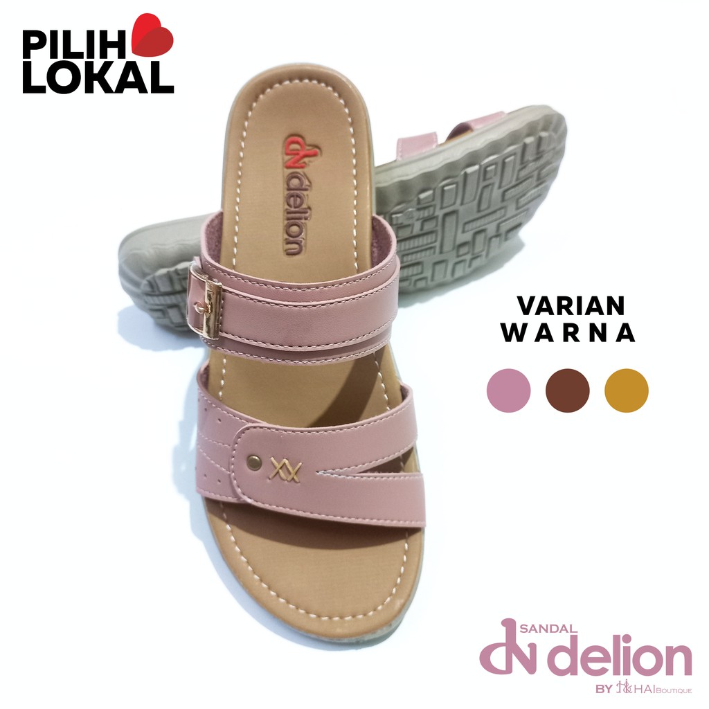 Sandal Wanita Murah Nyaman Slip Casual Santai Selop Sendal Cewek Flat Slop Flip Flop Cantik Gesper Sandal Sepatu Ban dua Perempuan Dewasa Model Terbaru 2022 Cewek Remaja Double Strap Wedges 3CM Casual Formal Sandak Kulit Cewe Ban 2 Warna Pink Coklat Empuk