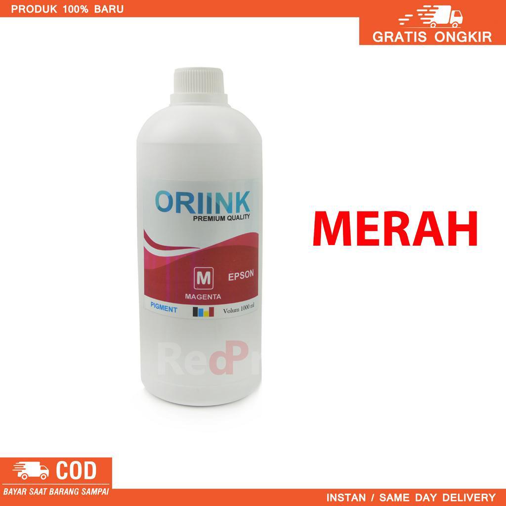 Tinta Pigment ORIINK untuk Printer L Series L110, L210, L350, L1300, L365, L310, L360, L385, L380, L650 L460, L465, L485, L605, L1110, L3100, L310, WF Series WF-7610, WF-C5790, WF-2528,  M Series : M1100, M3170, M2140, M205, Water Resistant. 1000ml