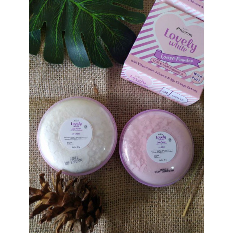 Loose powder emeron lovely white (bedak tabur)