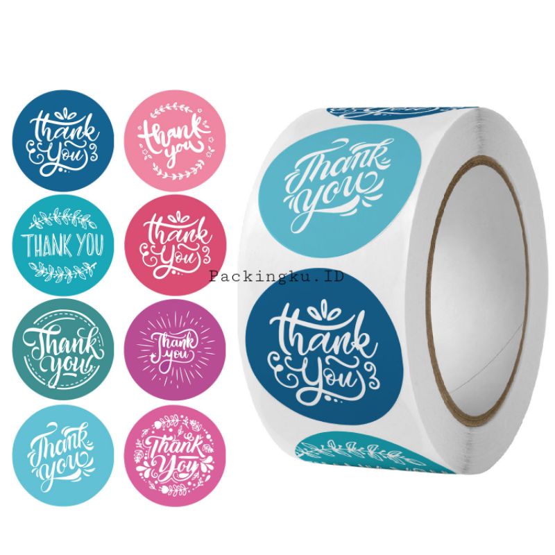 [Kecil 2.5cm] Sticker Label Thank You | Segel Roll 500 pc-tybp